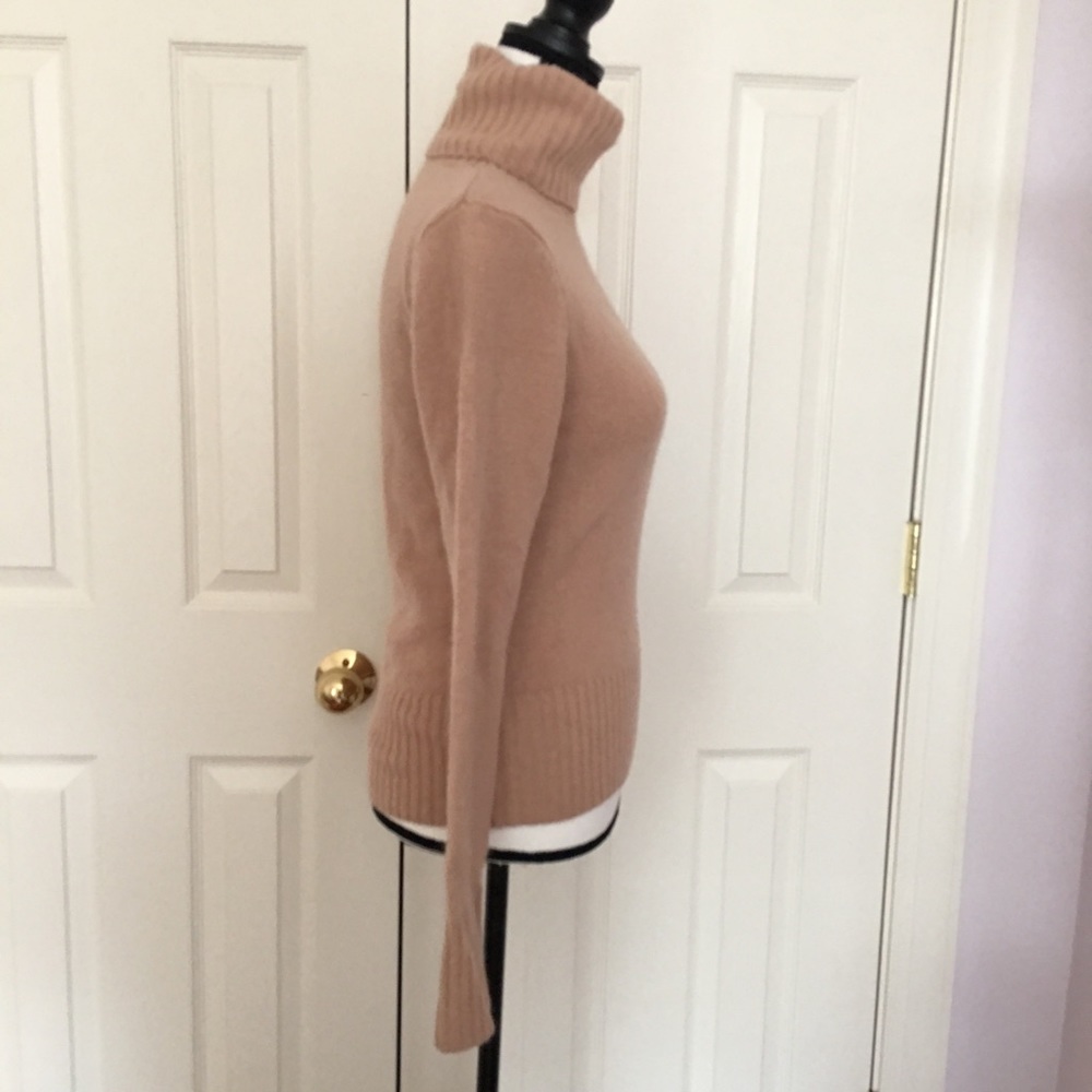 Hm fuzzy furry angora wool turtleneck tan sweater